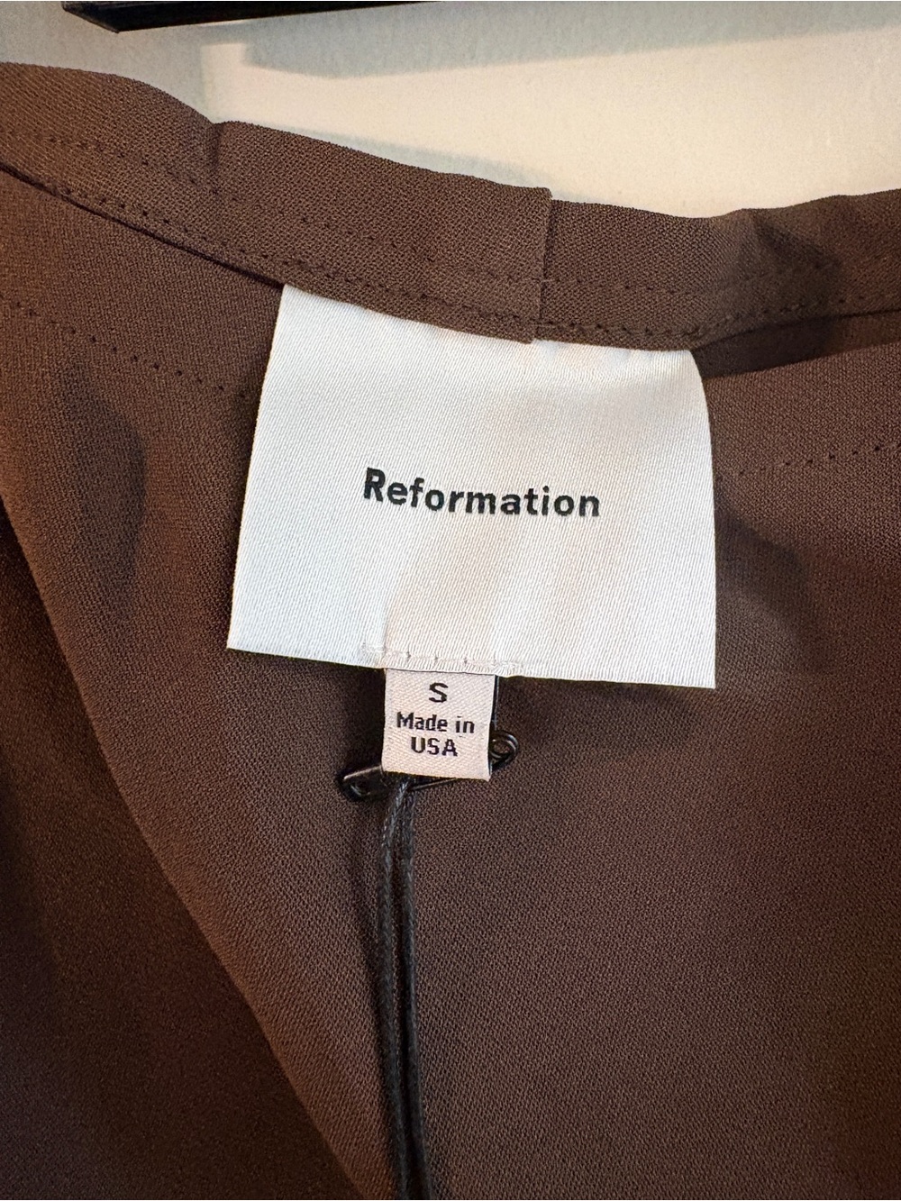 NWT REFORMATION Gale Mid Rise Bias Pant in cafe brown - Picture 6 of 7